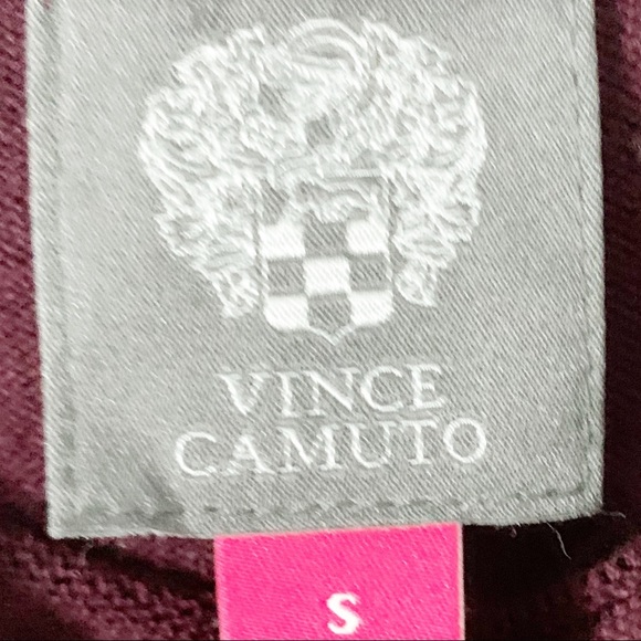 Vince Camuto Burgundy Mid Length Sweater Sheath Dress Bell Sleeve Tie Closure - Picture 8 of 9